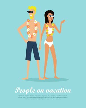 İnsanlar tatil kavramsal düz vektör afiş