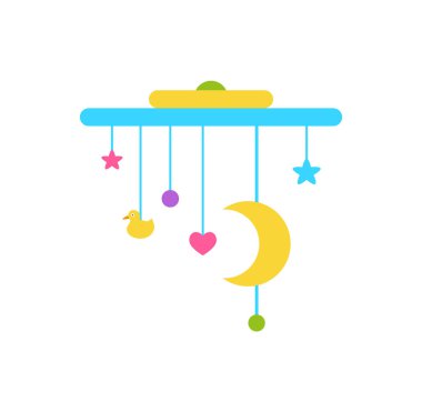 Yukarıda yıldız ve ay hareketli beşik beşik cep