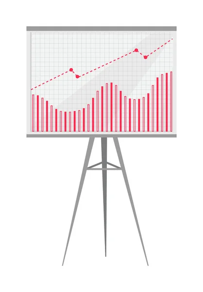 Gráfico Compuesto de Barras y Curvas en Pantalla Grande — Archivo Imágenes Vectoriales