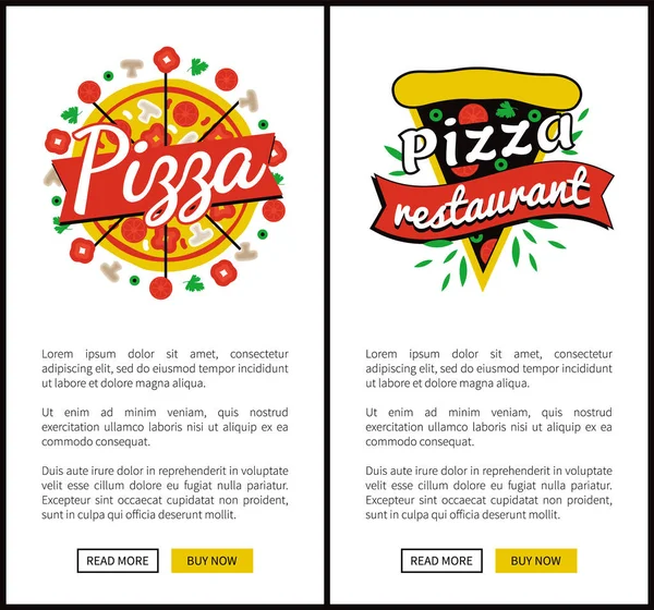 Restaurantsamling Pizza Illustrasjon av vektorsamling – stockvektor