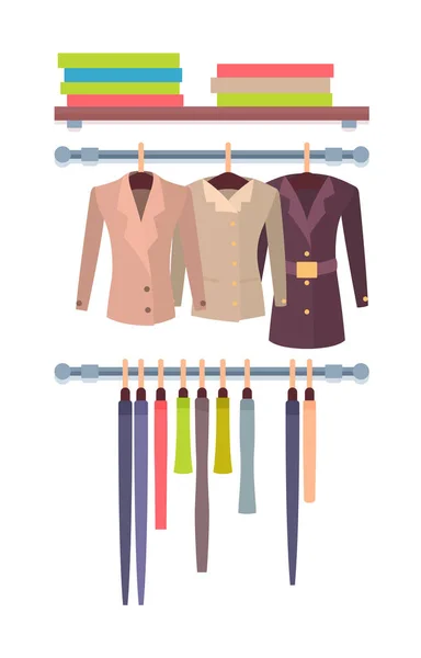 Sklep okno sklepu dla nowoczesnej kobiety płaszcze kurtki — Wektor stockowy