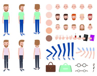 Karakter Oluşturucu erkek vektör çizim