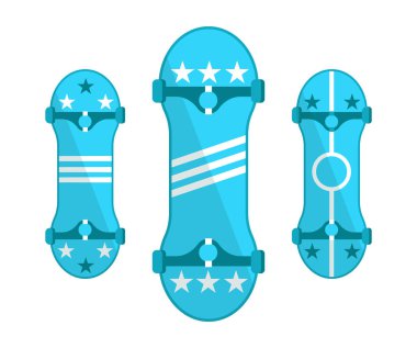 Beyaz vektör sette izole sembolleri kaykaylar