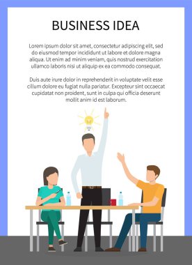 İş fikri posteri ve metin vektör çizim