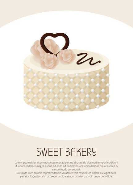 Illustration vectorielle de bannière de tarte blanche béatifique — Image vectorielle
