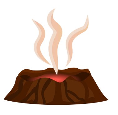 Volkan Erüpsiyonu lav duman krater üzerinde durdu.