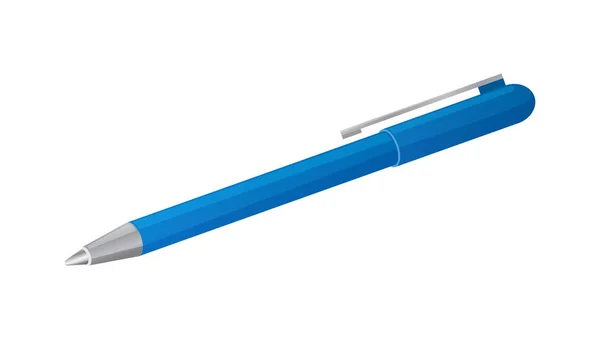 Blauwe Pen geïsoleerd op een witte achtergrond. Vector — Stockvector