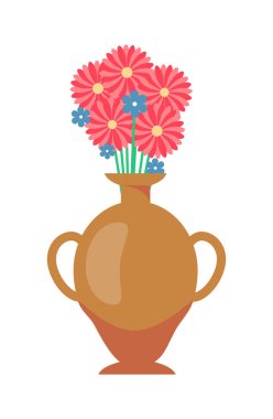 Vazo çiçekler Buket vektör çizim ile