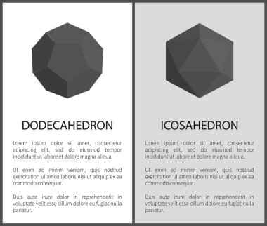 Dodecahedron Icosahedron Set vektör çizim