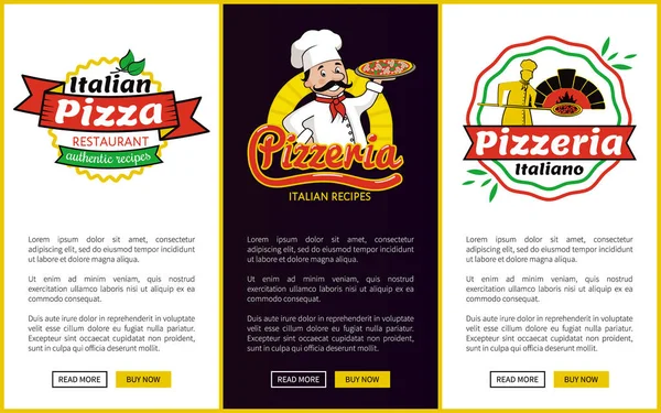 İtalyan Pizza Web sayfaları vektör çizim ayarla