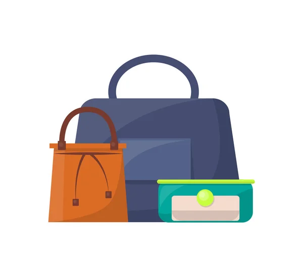 Summer Mode Collection of Bags Vector Illustration — Stock Vector