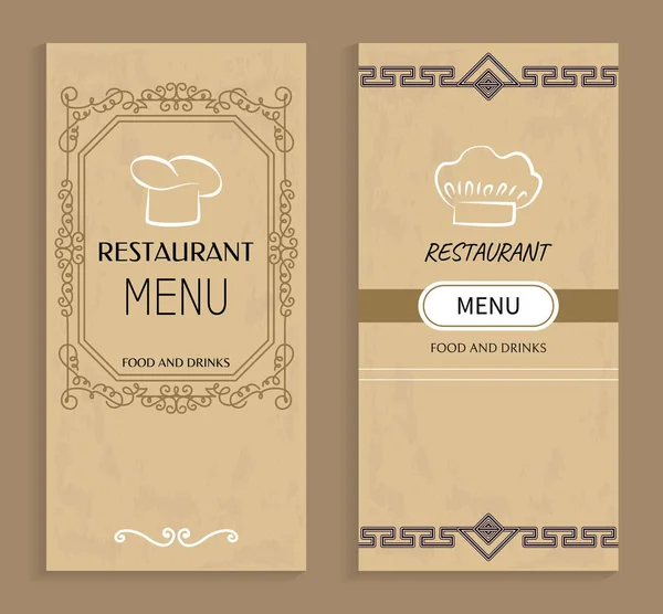 Restaurantkarte mit Getränken und Essensvorlagen — Stockvektor