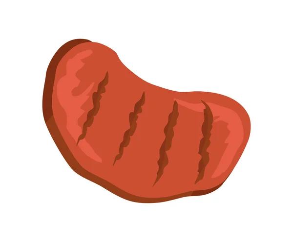 Filete de carne, plato de barbacoa, ilustración de vectores de color — Vector de stock