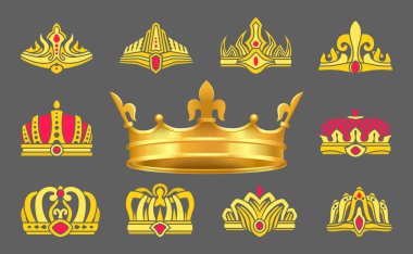 Yakut taşlarla kakmalı lüks altın kron ayarla