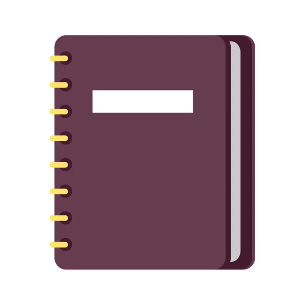 Persoonlijk dagboek op Ringmappen platte Vector Icon — Stockvector