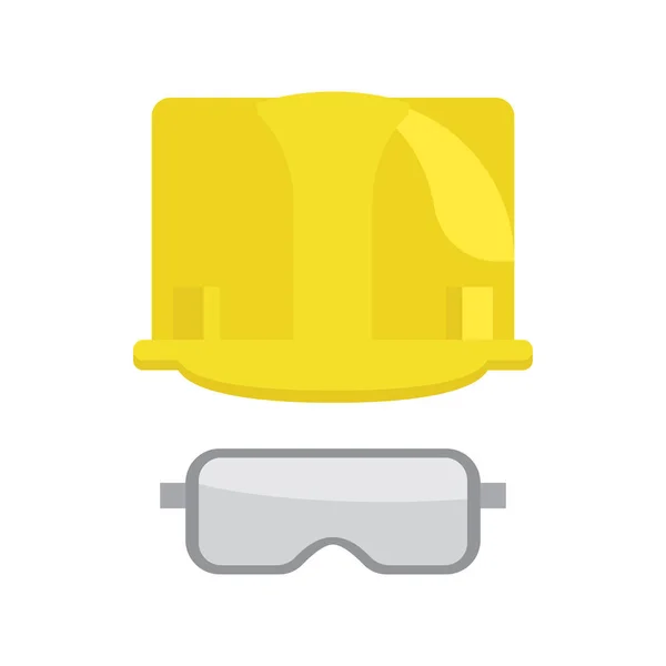Casco de construcción y gafas protectoras Vector — Vector de stock