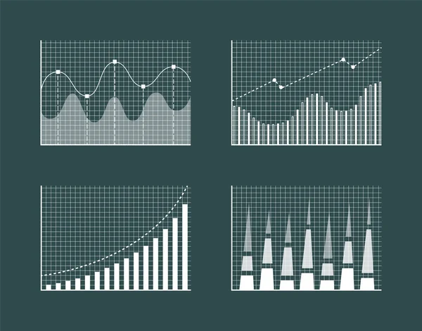 Affärs diagram samling vektorillustration — Stock vektor