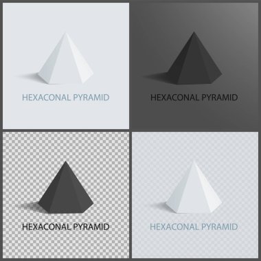 Altıgen piramit koyu ve şeffaf