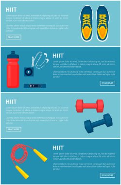 Hiit spor donatım ayarlama, renkli vektör afiş