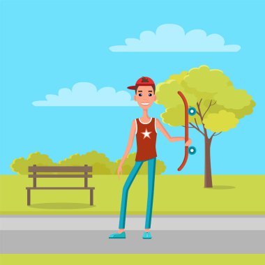 El Skater kaykay ile genç kaykaycı