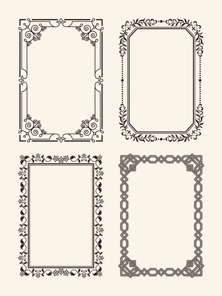 Antika süslü resim çerçeveleri vektör dekor elemanı