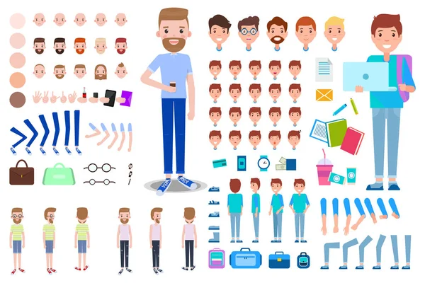 Animasyonlu işadamı öğrenci Oluşturucu, duygular