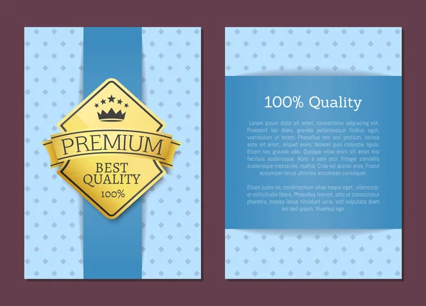 Diseño de póster de calidad 100 Etiqueta dorada Mejor cubierta — Vector de stock