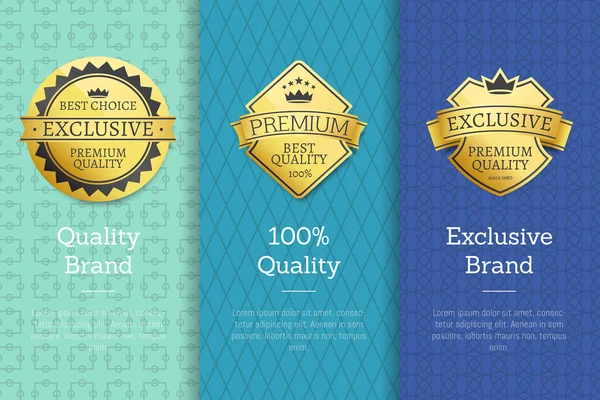 Знаки качества Exclusive Brand — стоковый вектор