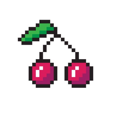 İki kiraz meyveleri, renk vektör çizim