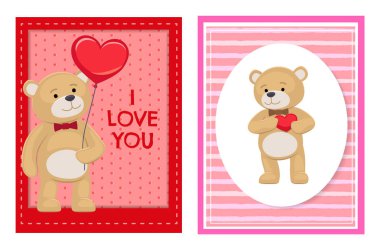 Sen ve ben oyuncak ayılar vektör seviyorum