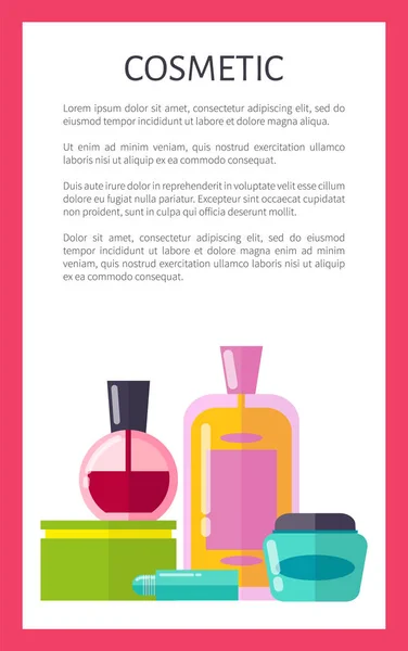Bannière de publicité verticale de produits cosmétiques — Image vectorielle