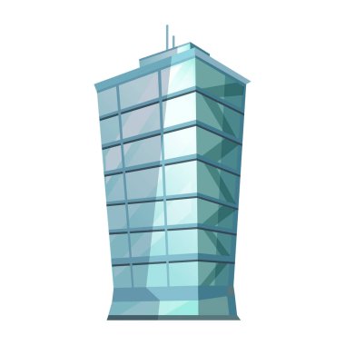 Gökdelen cam izole üzerinde beyaz vektör yapı