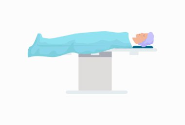 Hastaya cerrahi tablo simge vektör çizim