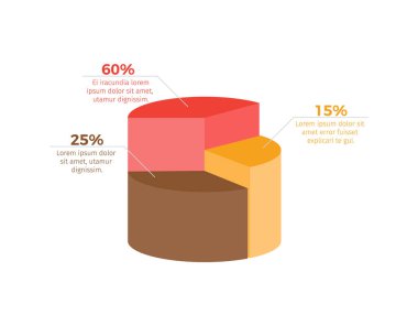 Infographic vektör çizim üzerinde yüzde ile