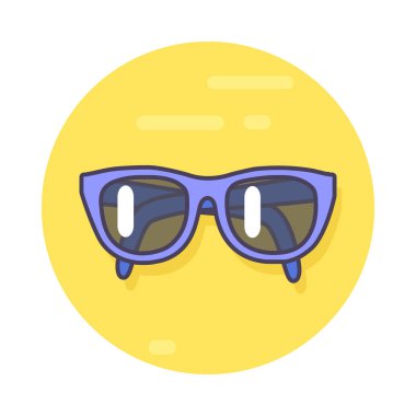 Unisex güneş gözlüğü tasvir eden daire simgesi