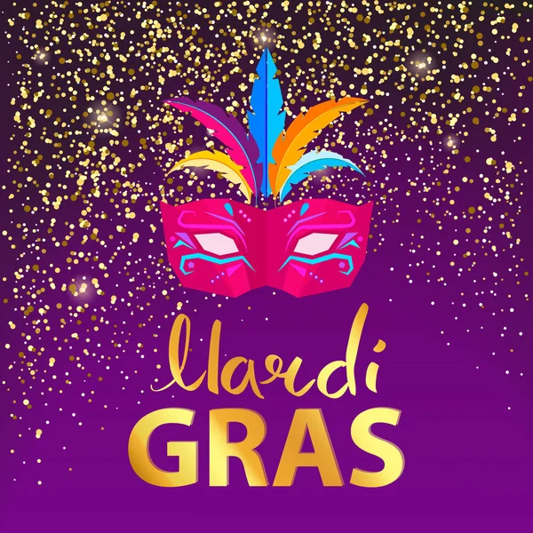 Mardi Gras, Máscara de Carnaval en Ilustración Vectorial — Vector de stock