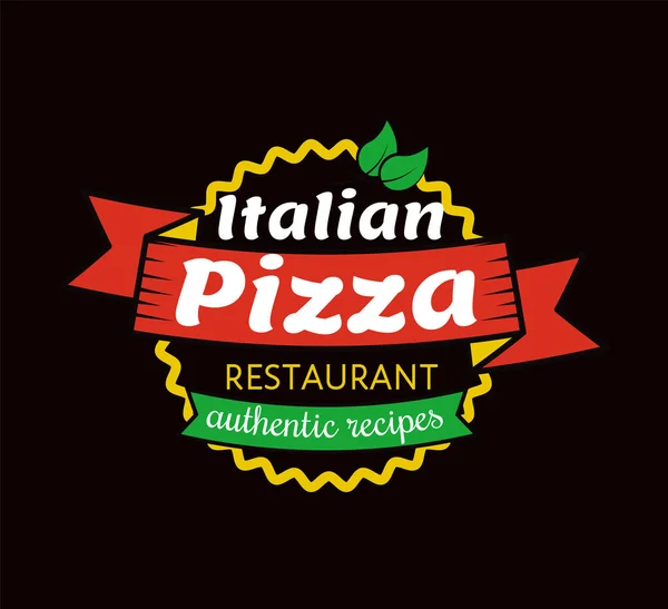 Restauracja Włoska Pizza z autentyczne przepisy — Wektor stockowy