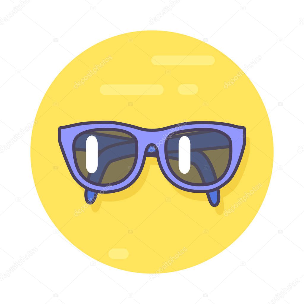 Circle Icon Depicting Pair of Unisex Sunglasses