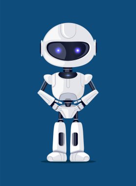 Beyaz renk Poster vektör çizim robot