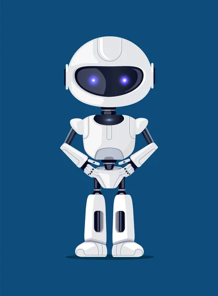 Robot di colore bianco poster vettoriale illustrazione — Vettoriale Stock