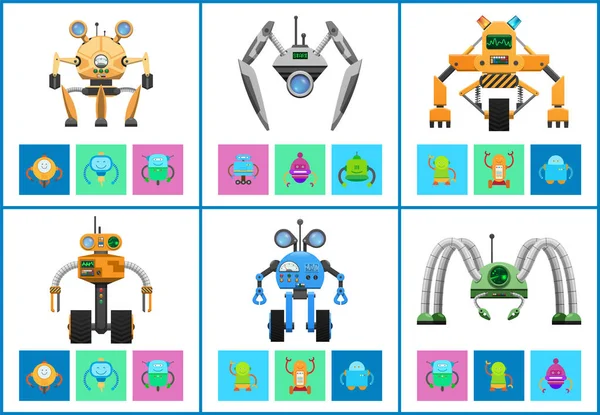 Cyborg koleksiyon nesneleri vektör çizim