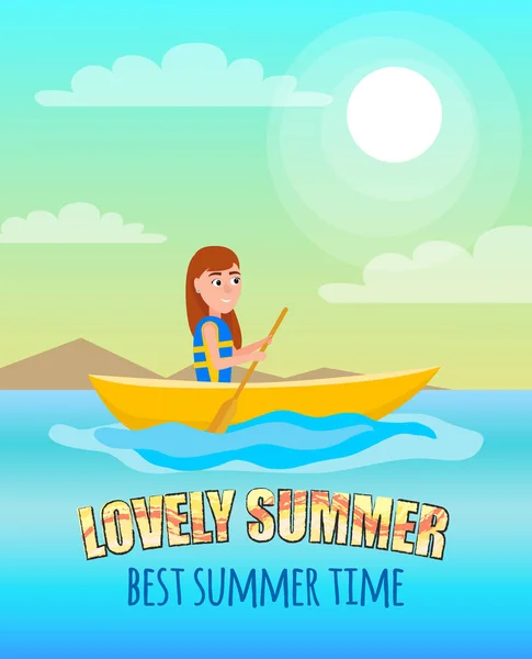 Lovely Summer Best Summertime Poster Kayaking Girl