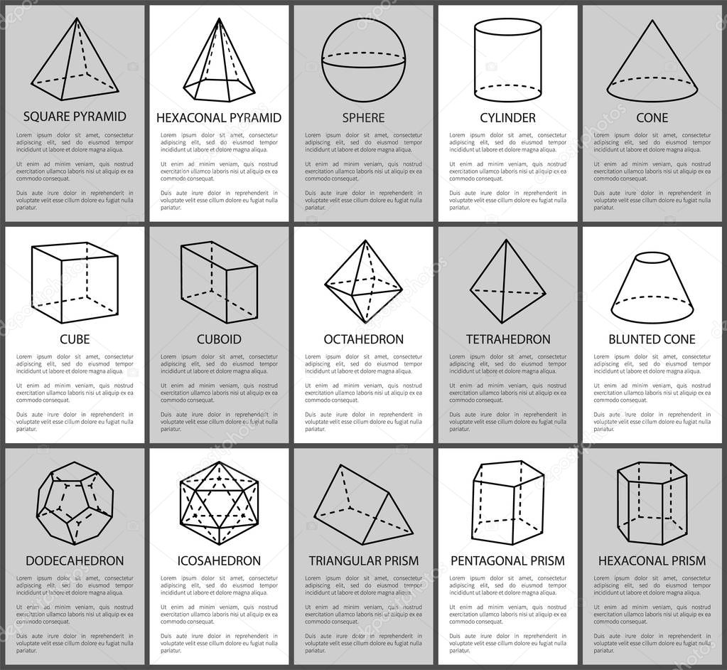 Figures Set, Sphere and Cone, Cube and Cuboid