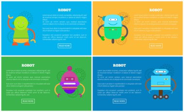 Komik suratlar Promo posterler ile mekanik robotlar