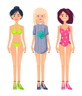 Kadın giysi yaz modu koleksiyonu ayarla