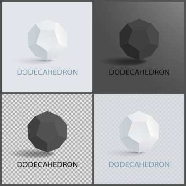 Dodecahedron üç boyutlu şekil uçak yüzler