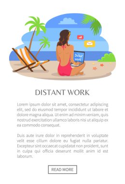 Uzak iş Poster basma düğmesi devamı, kadın