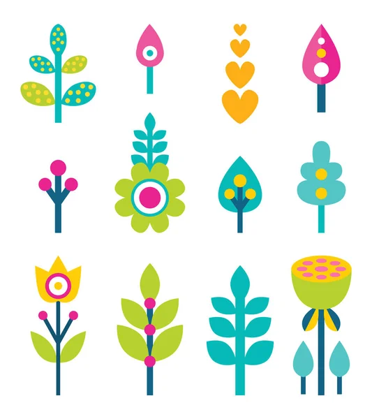 Collection Fleurs et Feuilles Illustration vectorielle — Image vectorielle