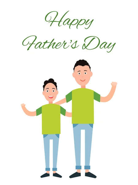 Happy Father 's Day Color Card Vector Illustration — стоковый вектор