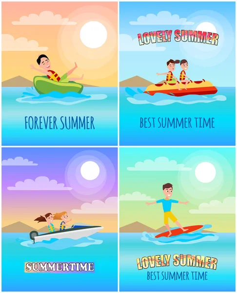 Forever Summertime Collection Ilustração vetorial — Vetor de Stock